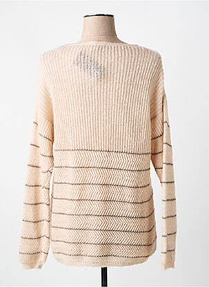 Pull coupe cintrée manches longues beige VOODOO femme