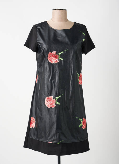 Robe mi-longue manches courtes manches courtes noir VOODOO femme