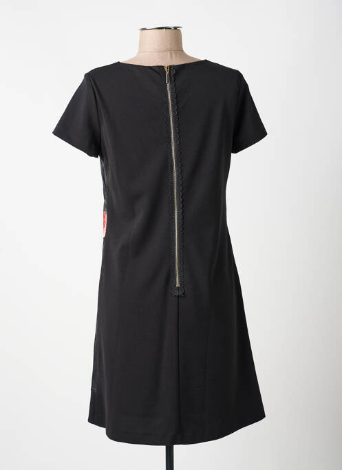 Robe mi-longue manches courtes manches courtes noir VOODOO femme
