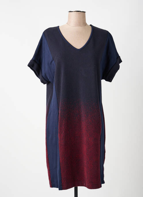 Robe mi-longue manches courtes manches courtes bleu VOODOO femme