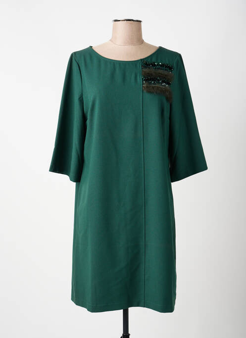 Robe mi-longue manches longues manches longues vert VOODOO femme