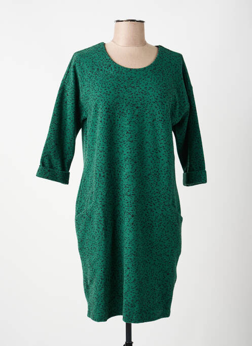 Robe mi-longue manches longues manches longues vert VOODOO femme