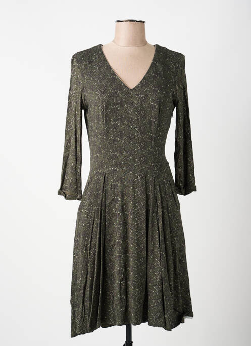 Robe mi-longue manches 3/4 manches 3/4 vert VOODOO femme