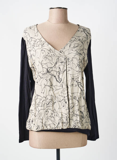 Top imprimé fantaisie manches longues beige VOODOO femme