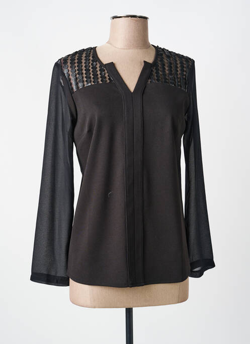 Top coupe cintrée manches longues noir VOODOO femme