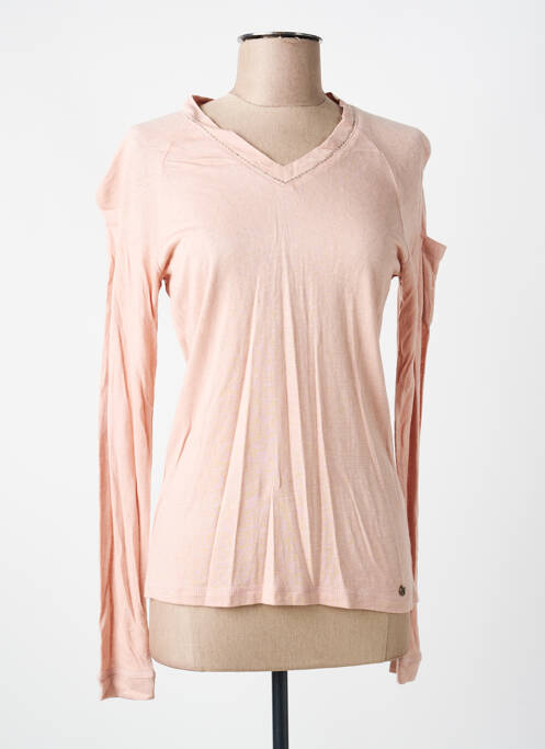 Top tissage jersey manches longues rose VOODOO femme