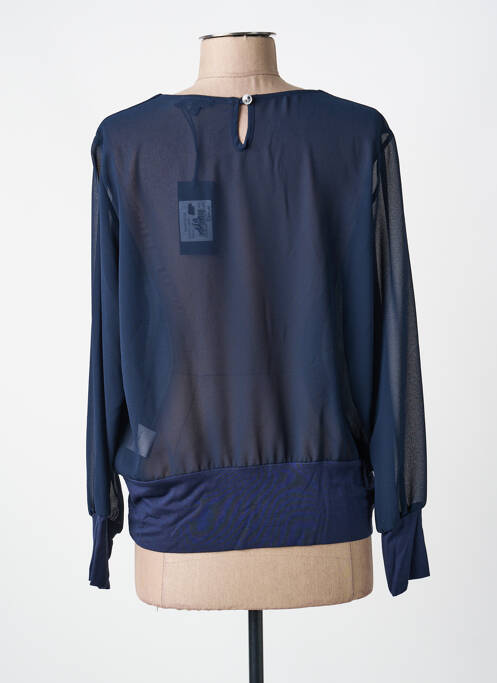 Top col rond manches longues bleu VOODOO femme