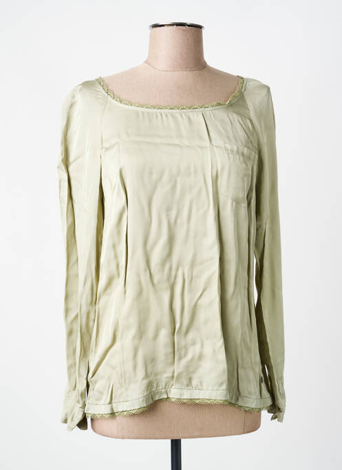Top col carré manches longues vert VOODOO femme
