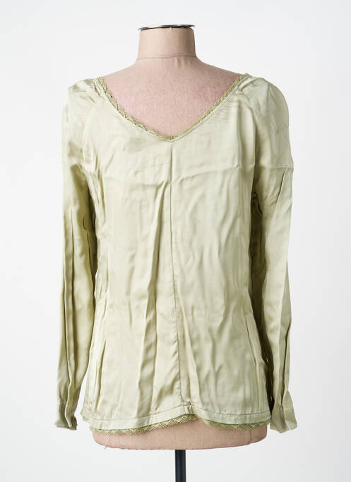 Top col carré manches longues vert VOODOO femme