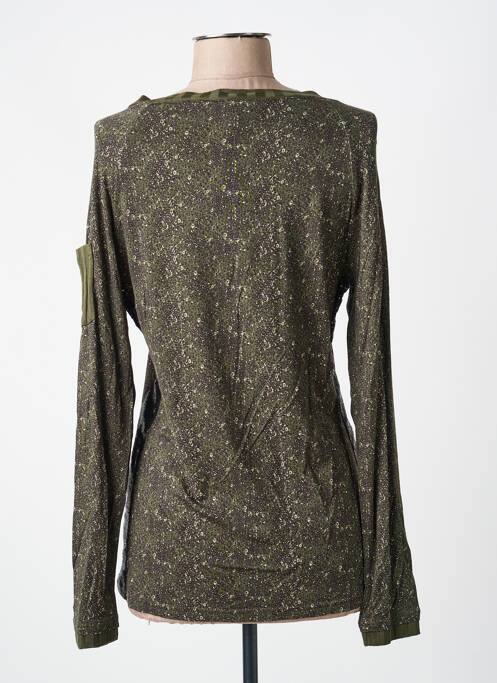 Top tissage jersey manches longues vert VOODOO femme