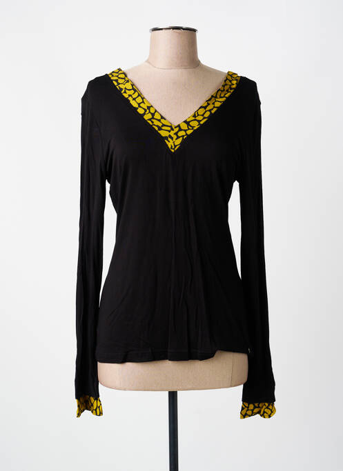 Top coupe cintrée manches longues noir VOODOO femme