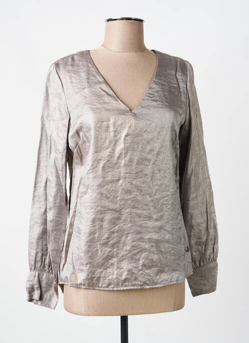 Top coupe cintrée manches longues gris VOODOO femme