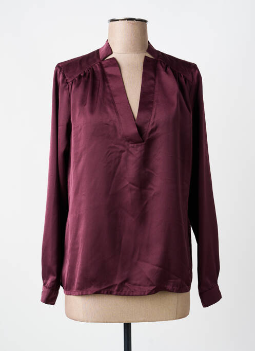 Top col v manches longues violet VOODOO femme