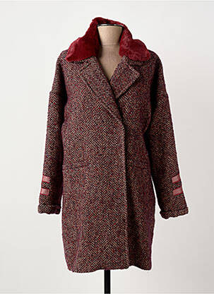 Manteau long coupe cintrée sans capuche rouge VOODOO femme