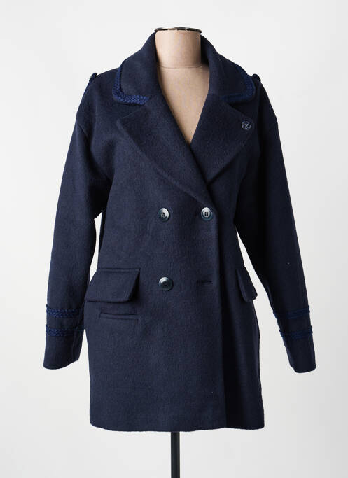 Manteau court coupe droite sans capuche bleu VOODOO femme
