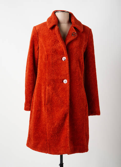 Manteau long coupe cintrée sans capuche orange VOODOO femme