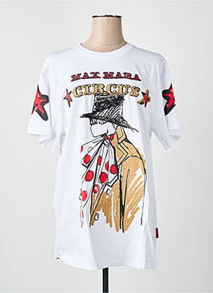 T-shirt coupe droite manches courtes blanc MAX MARA femme