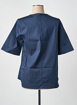 Blouse tissage popeline manches courtes bleu MAX MARA femme