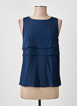 Top coupe fluide sans manche bleu fonce PENNYBLACK femme