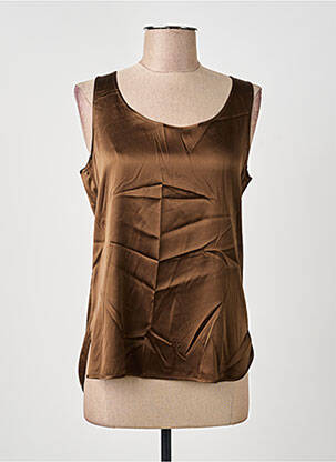 Top coupe cintrée sans manche marron MAXMARA femme