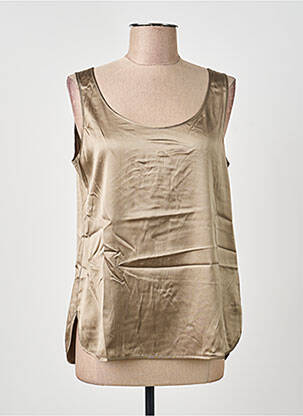 Top coupe cintrée sans manche vert MAX MARA femme
