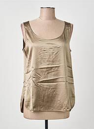 Top coupe cintrée sans manche vert MAX MARA femme
