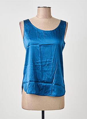 Top coupe cintrée sans manche bleu MAX MARA femme