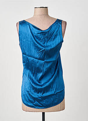 Top coupe cintrée sans manche bleu MAX MARA femme