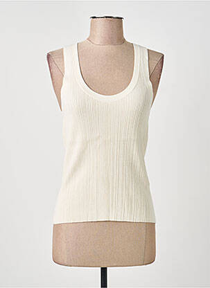 Débardeur coupe ajustée sans manche beige MAXMARA femme