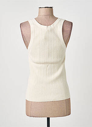 Débardeur tissage côtelé sans manche beige MAX MARA femme