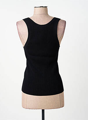 Débardeur tissage côtelé sans manche noir MAX MARA femme