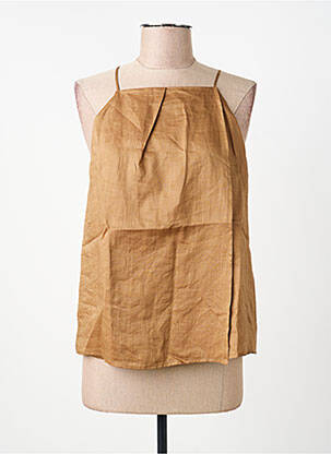Top tissage crêpe fines bretelles marron MAX MARA femme