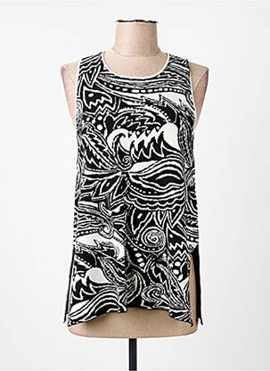 Top imprimé fantaisie sans manche noir WEEKEND MAXMARA femme