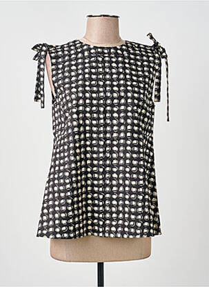 Top coupe cintrée sans manche noir MAX MARA femme