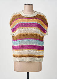 Pull stretch manches courtes beige WEEKEND MAXMARA femme