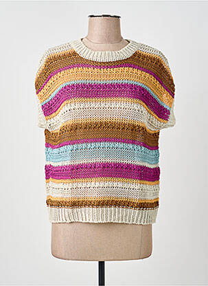 Pull stretch manches courtes beige WEEKEND MAXMARA femme