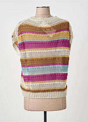 Pull stretch manches courtes beige WEEKEND MAXMARA femme