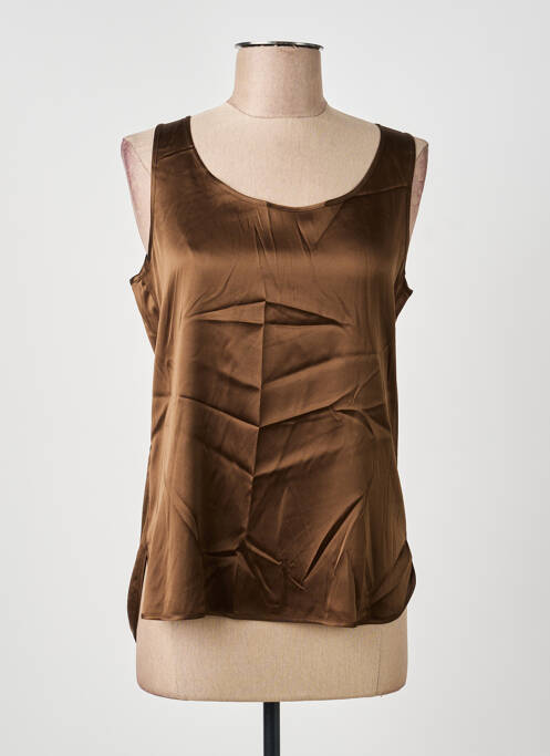 Top coupe cintrée sans manche marron MAX MARA femme
