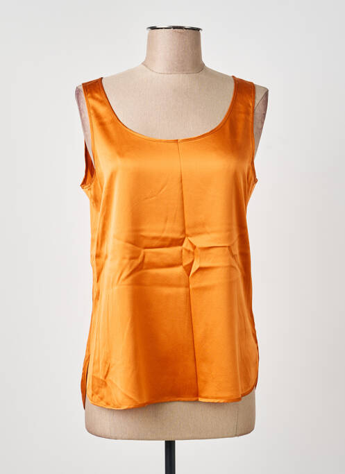 Top coupe cintrée sans manche orange MAX MARA femme
