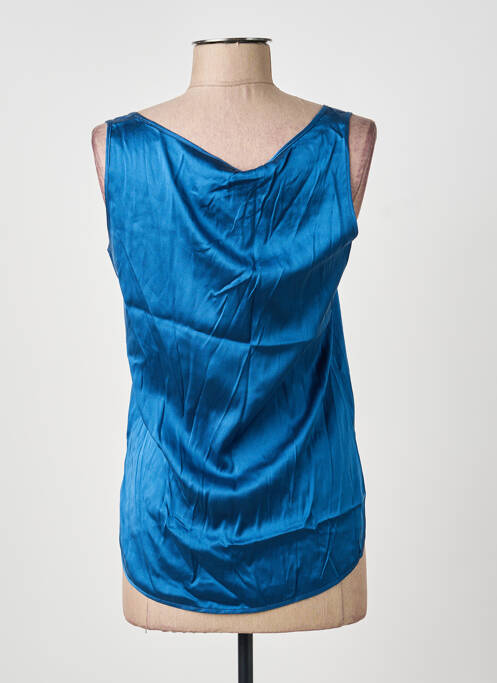 Top coupe cintrée sans manche bleu MAX MARA femme
