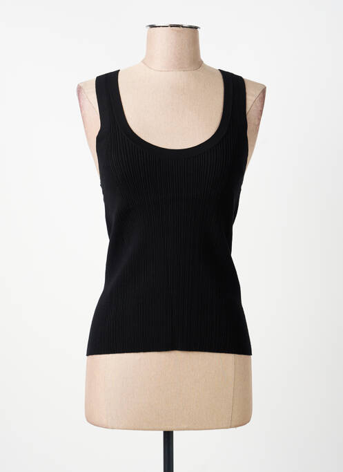 Débardeur tissage côtelé sans manche noir MAX MARA femme