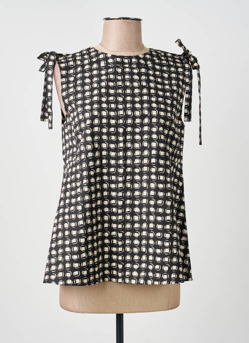 Top coupe cintrée sans manche noir MAX MARA femme