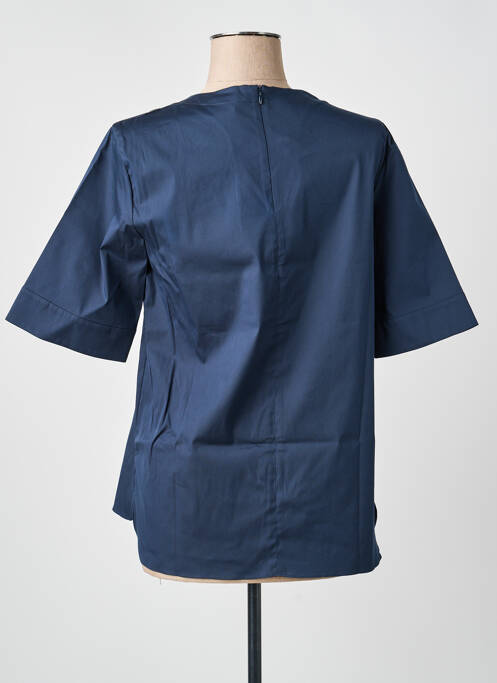 Blouse tissage popeline manches courtes bleu MAX MARA femme