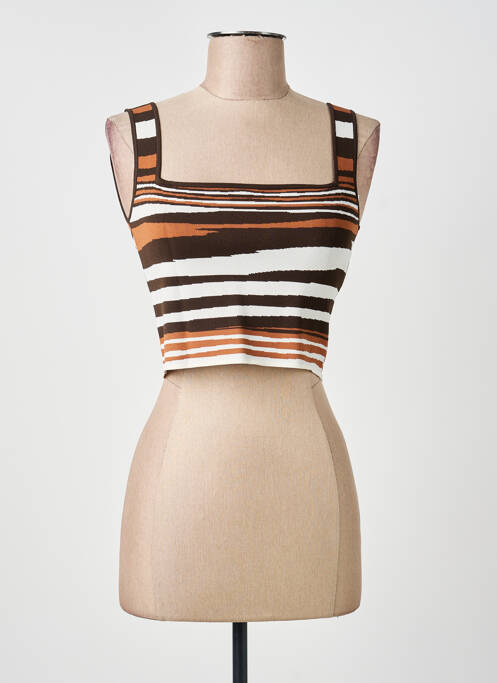 Top col carré fines bretelles marron WEEKEND MAXMARA femme