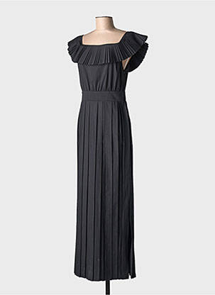 Robe longue manches courtes manches courtes noir MILVA.MI femme