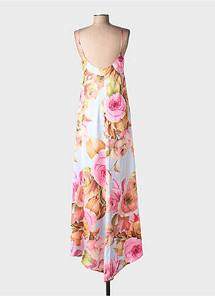 Robe longue imprimé fleurs sans manche rose MILVA.MI femme