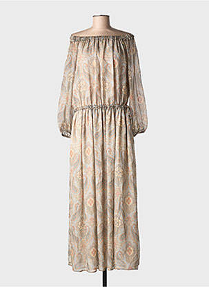 Robe longue manches longues manches longues gris MAX MARA femme