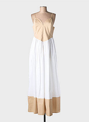 Robe longue sans manche sans manche beige MILVA.MI femme