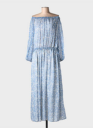 Robe longue manches longues manches longues bleu MAX MARA femme