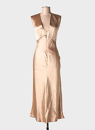 Robe longue manches courtes manches courtes marron MM BY MAXMARA femme